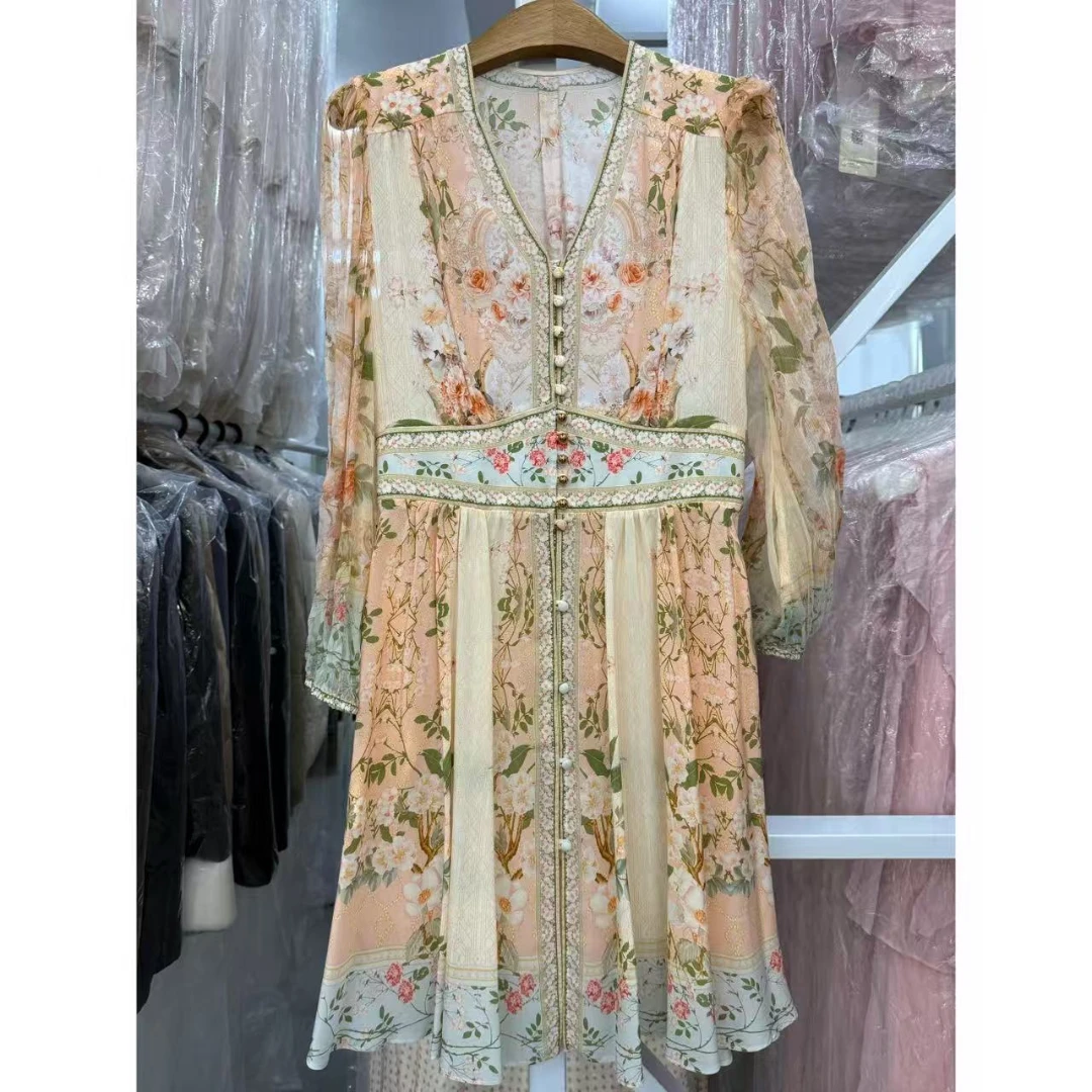 新【禾枫丫丫-】重磅100桑蚕丝真丝连衣裙 HFMFF1121