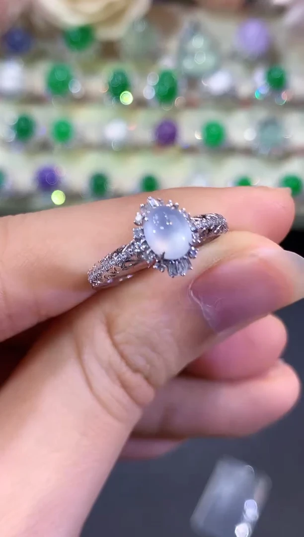 18K金镶嵌戒指翡翠B45