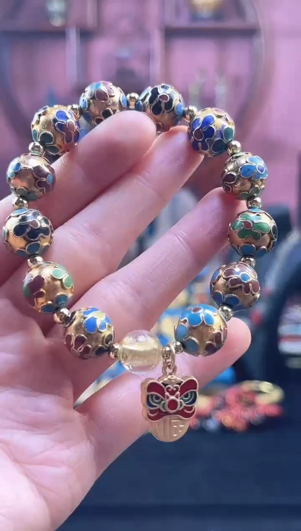 非遗 景泰蓝 金地 手串 1.2 工美