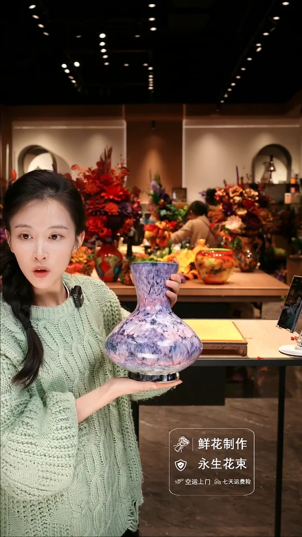 手工艺品琉璃手工花器花束空运包邮送货上门-以图片为准