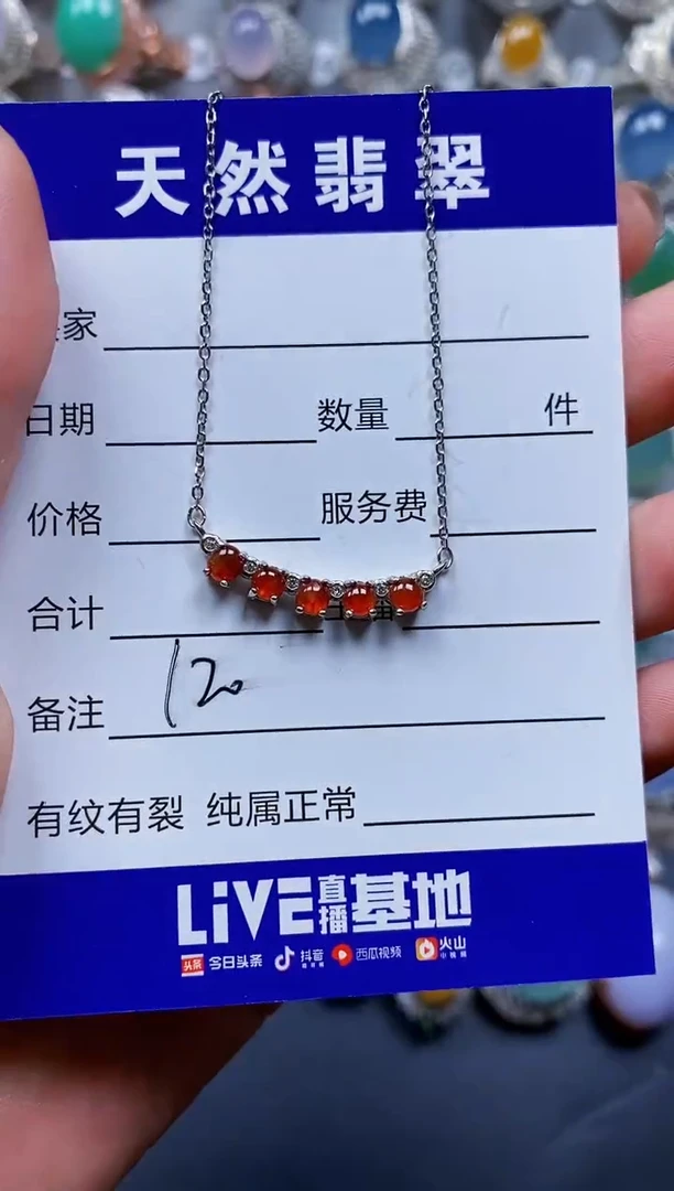 翡翠银S925镶嵌颈饰0120