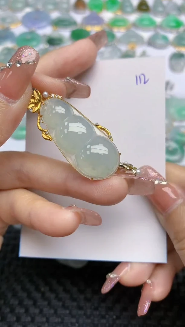 【闪购商品】翡翠颈饰18K金镶嵌天然A货翡翠 112