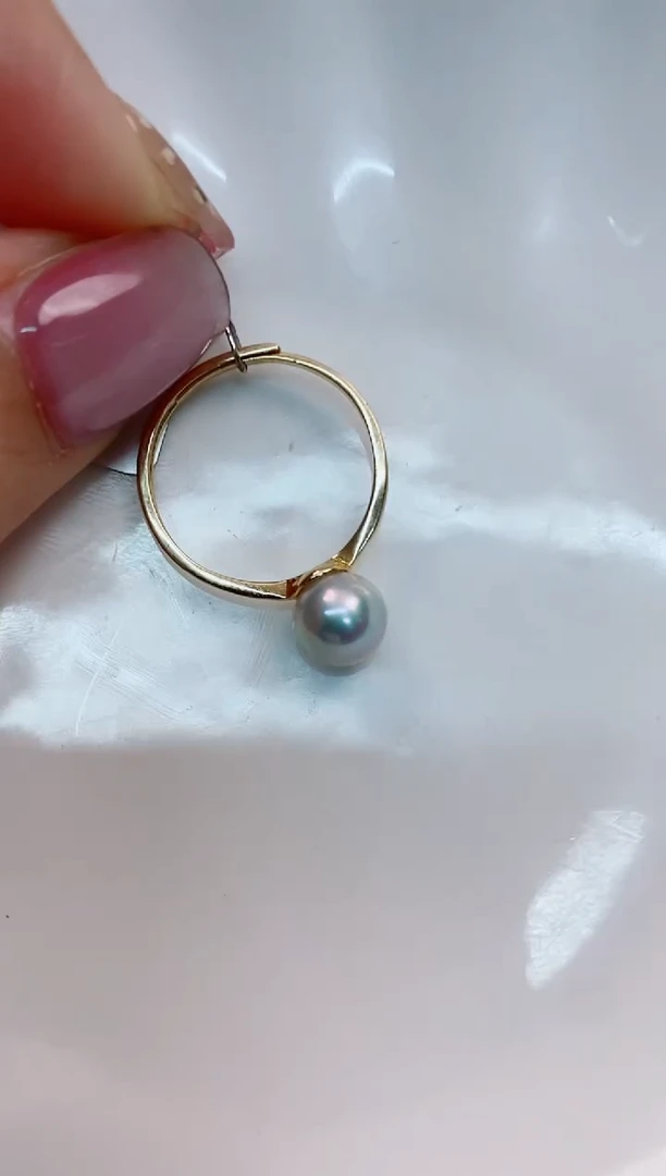 【闪购商品】海水珍珠戒指银S925镶嵌7-8海水珍珠戒指