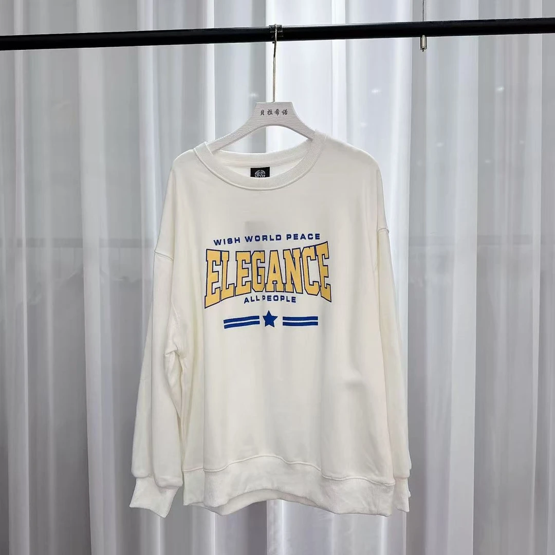 卫衣长袖春款白色时尚休闲潮流印花圆领360