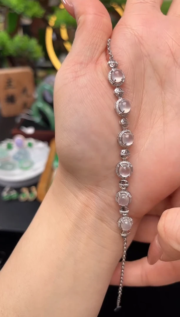 18K金镶嵌手链翡翠手链