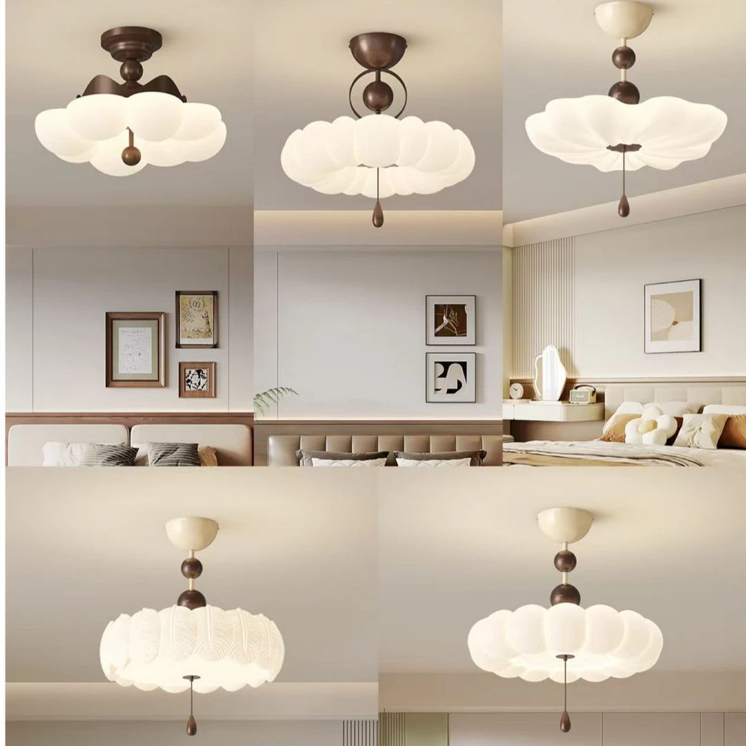 艺术中古风奶油吸顶灯主卧灯具温馨美式乡村卧室灯复古大气创意