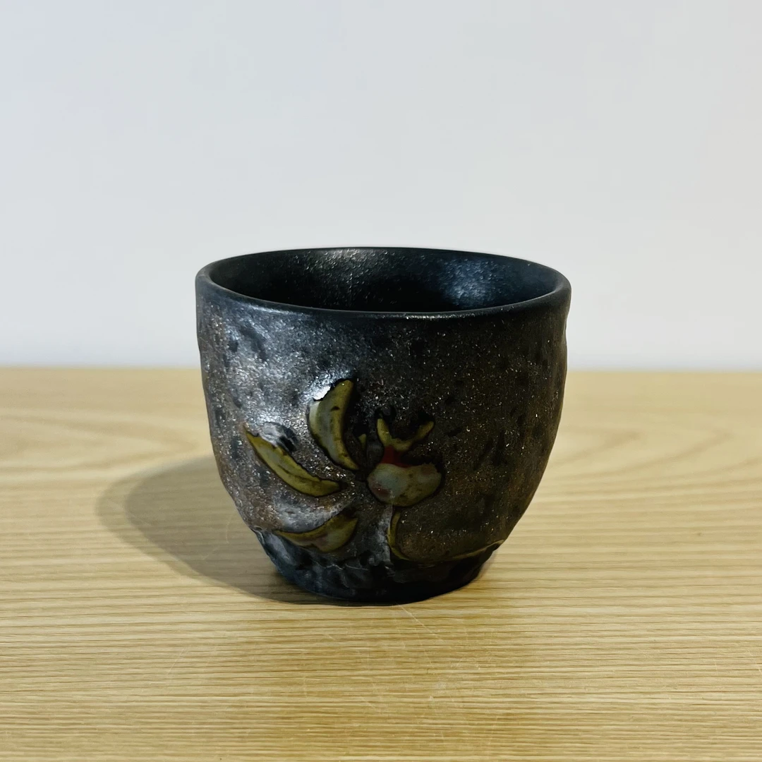 闻兮茶器寻梵莲花主人杯复古柴烧茶杯
