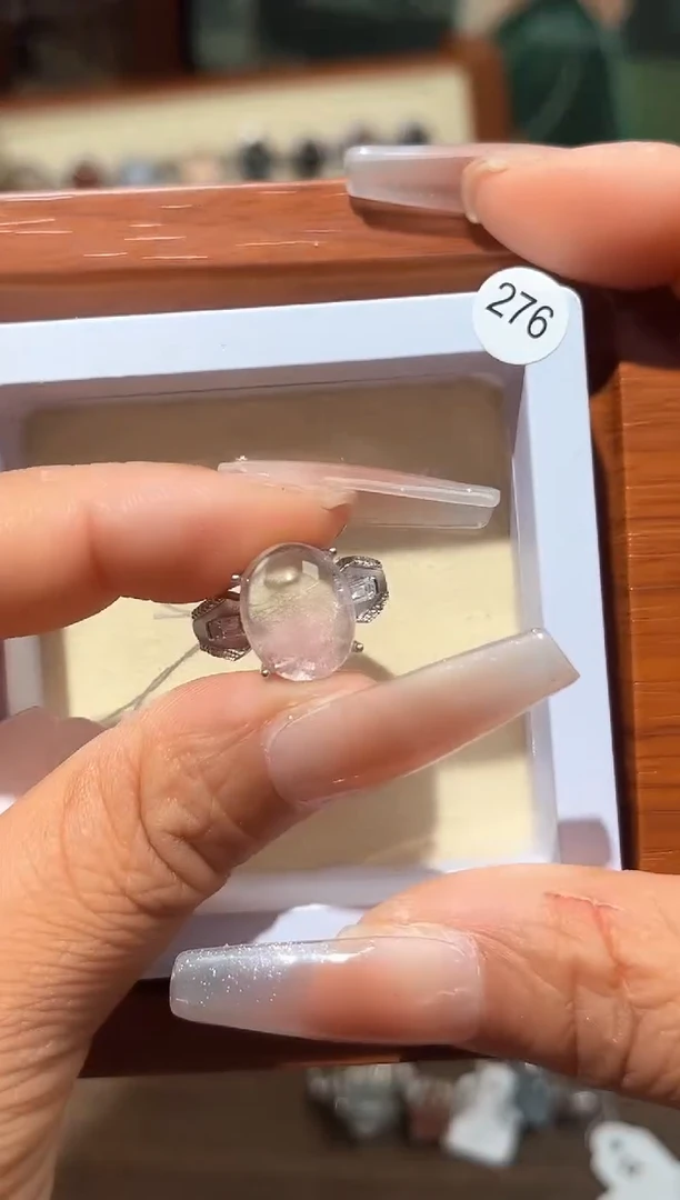 烟晶戒指银S925镶嵌定制