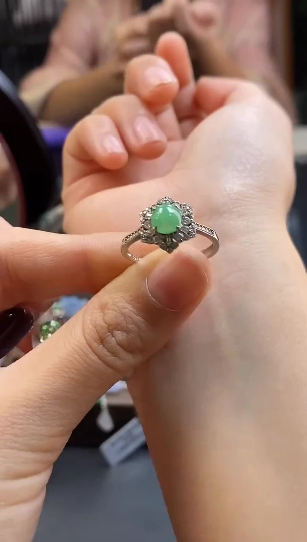 颈饰银S925镶嵌翡翠净货14201