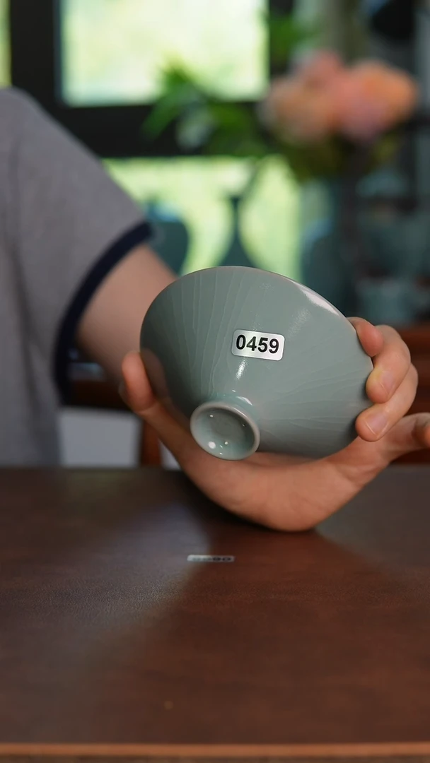 摆件0459天青釉斗笠杯80毫升