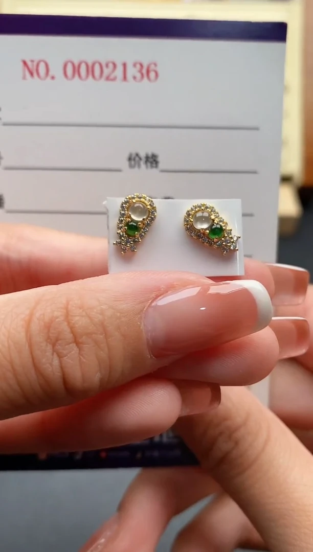 银S925镶嵌戒指翡翠444444+6