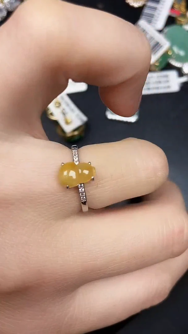 银S925镶嵌戒指翡翠2670