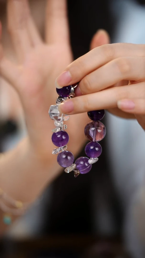 合金手串水晶新款紫白