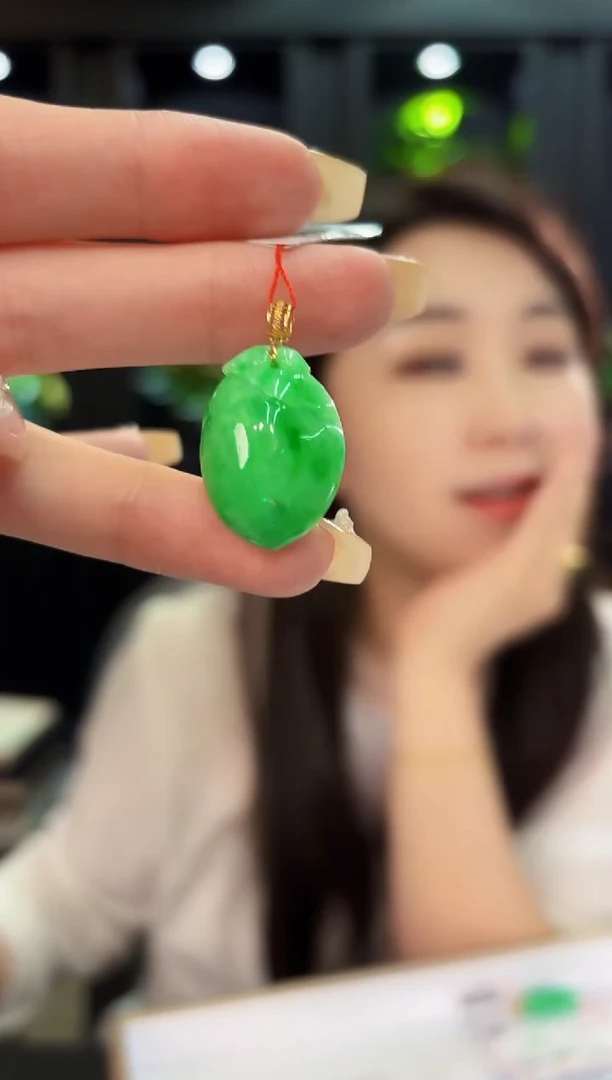 翡翠18K金镶嵌颈饰 缅料A货/支持复检/一件