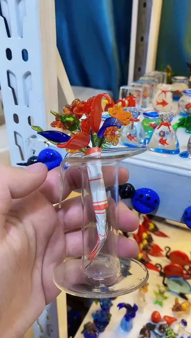 【闪购商品】琉璃手工艺品一瓶子花