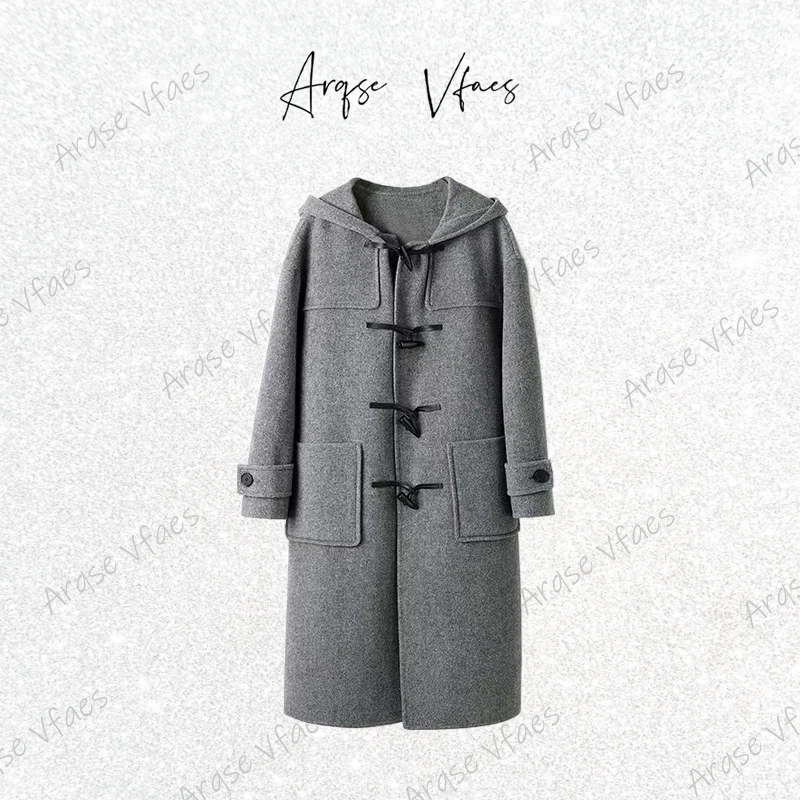 [ARQSEVFAES正品]—2025新款季教牛角扣羊毛双面呢大衣41022336