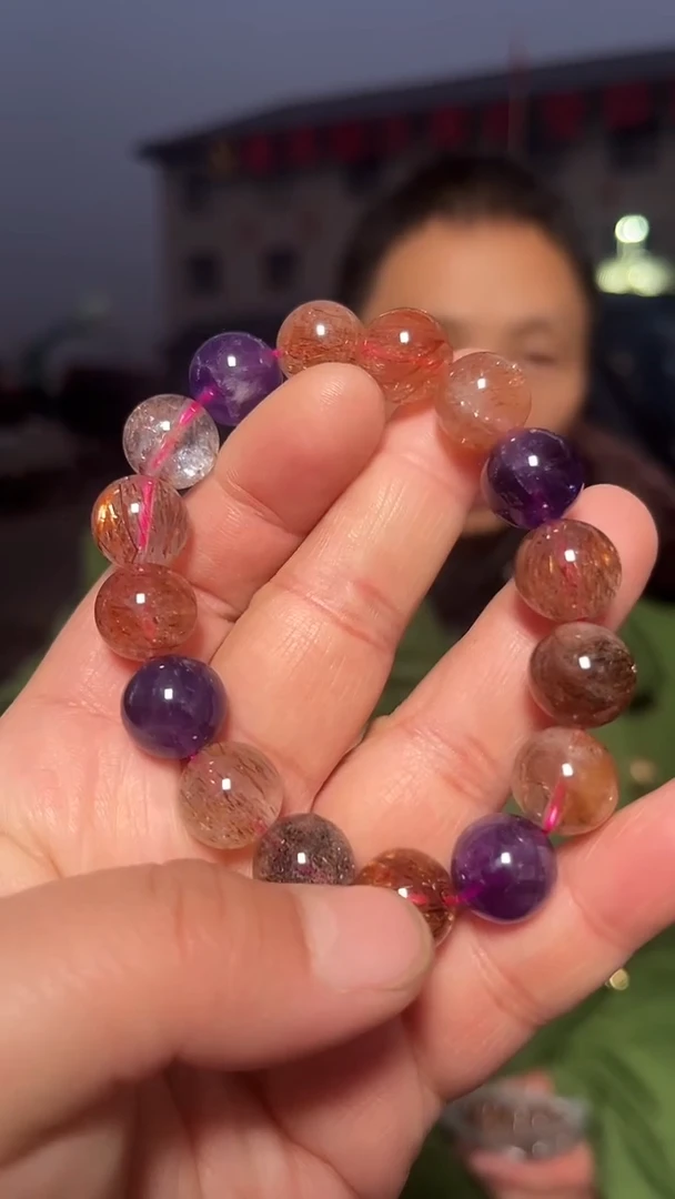 【闪购商品】水晶手链未镶嵌天然黑金彩超手串多样性发一12mm