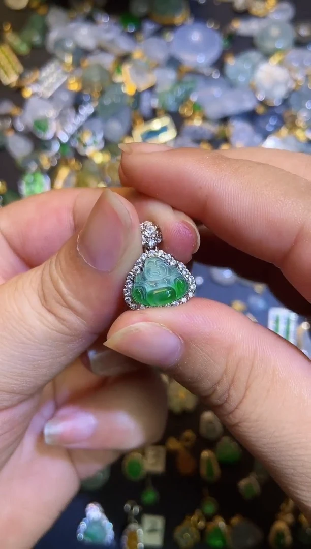 翡翠银S925镶嵌吊坠(不含链)1