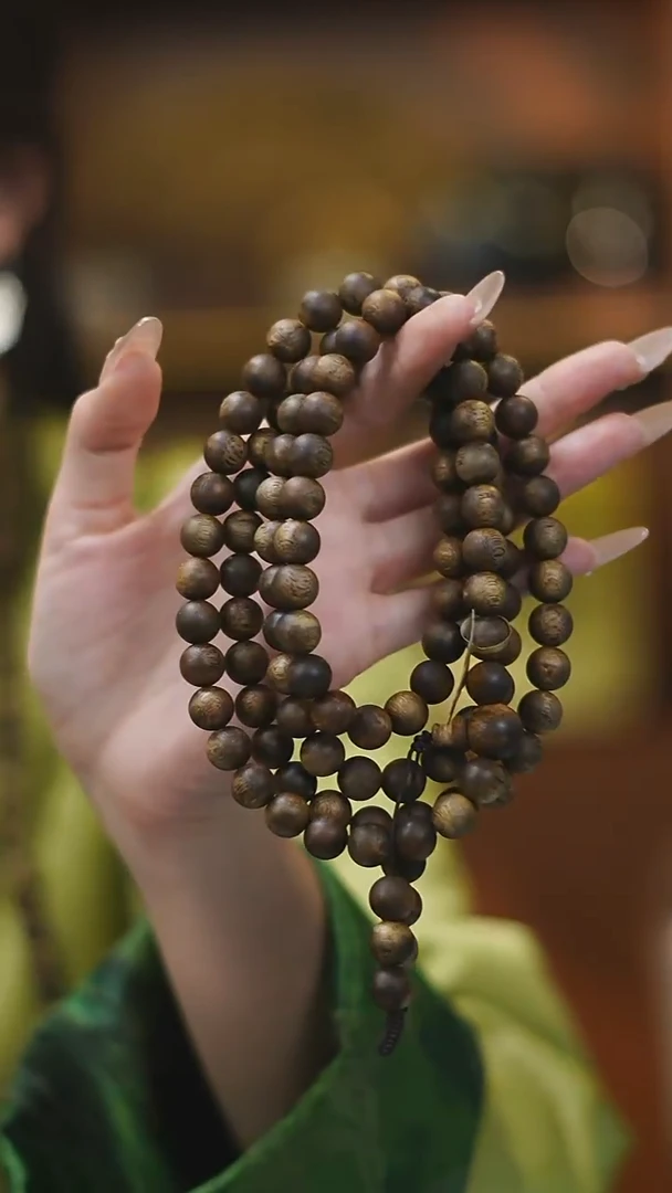 沉香手串10mm金沙叶圆珠多圈41g+多样性发一