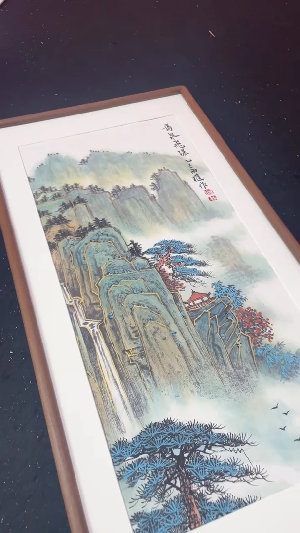 国画精品山水檀木画框