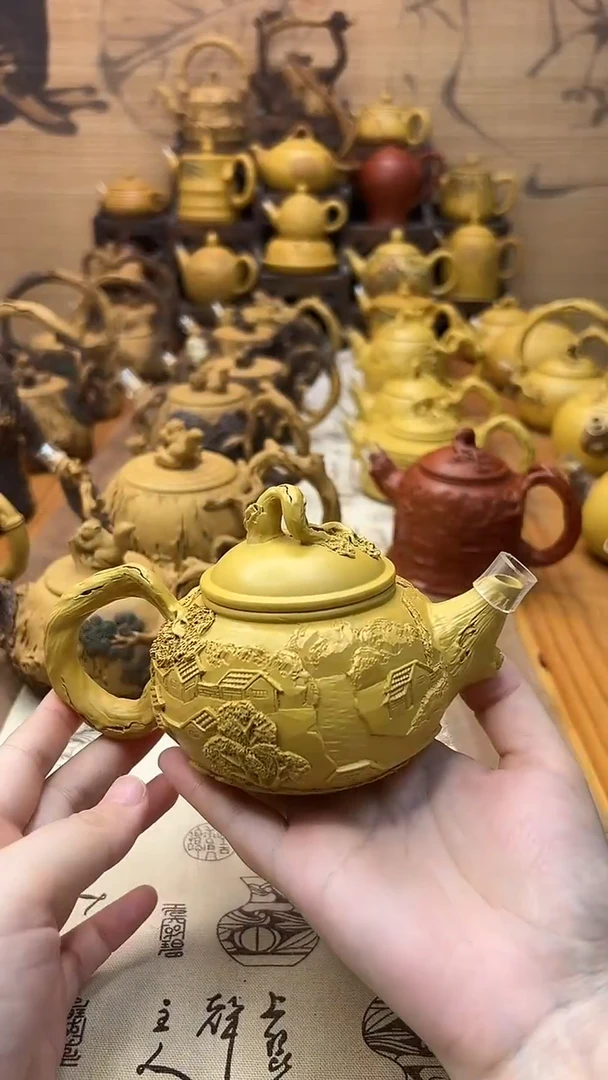 茶壶紫砂山水人家壶