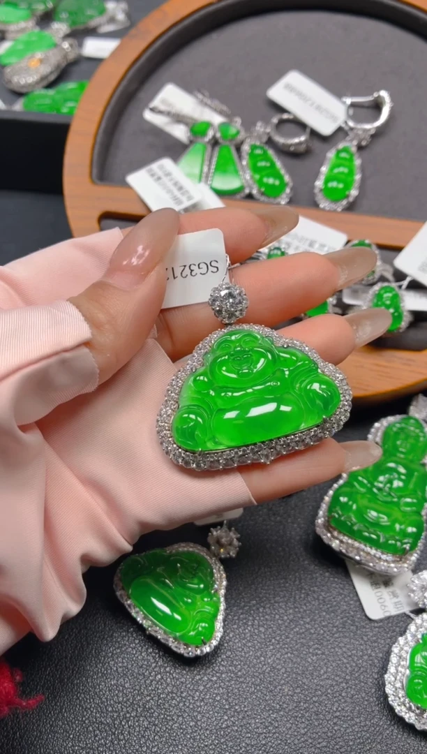 吊坠(不含链)银S925镶嵌翡翠1