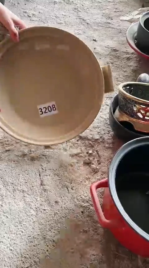 3208大瑕疵煎盘釉不匀不带盖