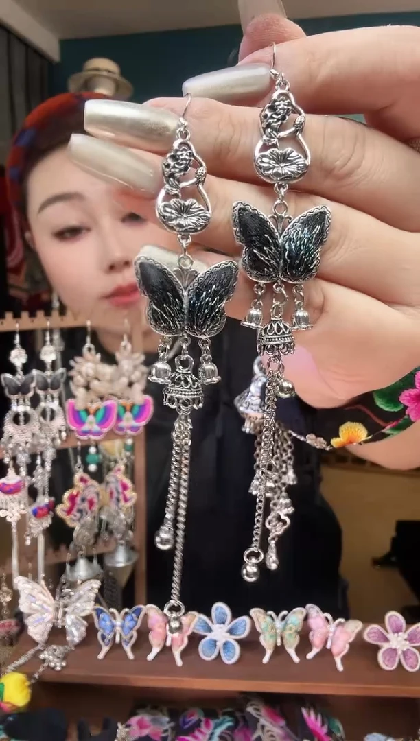 刺绣纯手工民族风刺绣耳环