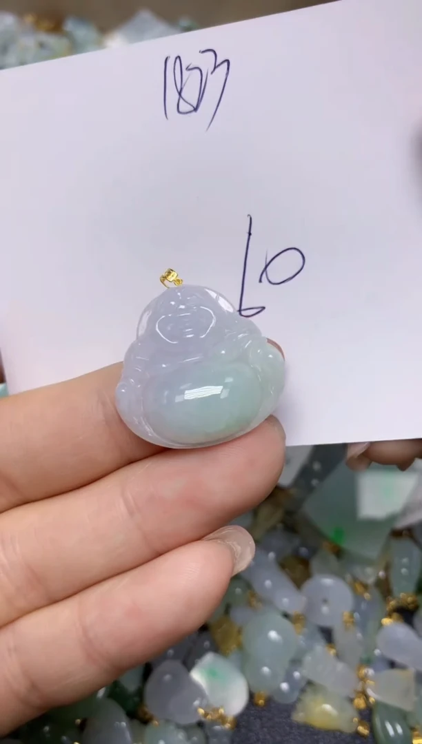 【闪购商品】翡翠挂件18K金镶嵌 天然翡翠A货