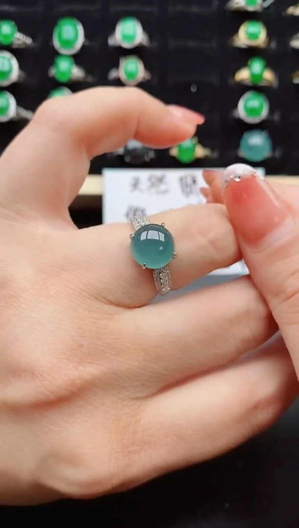 【闪购商品】翡翠戒指银S925镶嵌50800