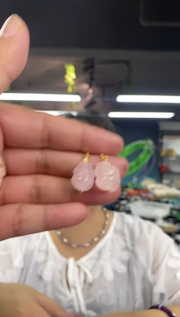 水晶耳饰未镶嵌多样性发其一颜色微差