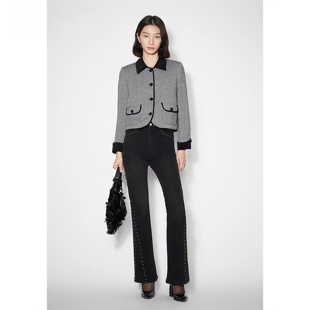 SALT.P可颜 2025年春季新款格雷系撞色千金风外套AC35110230