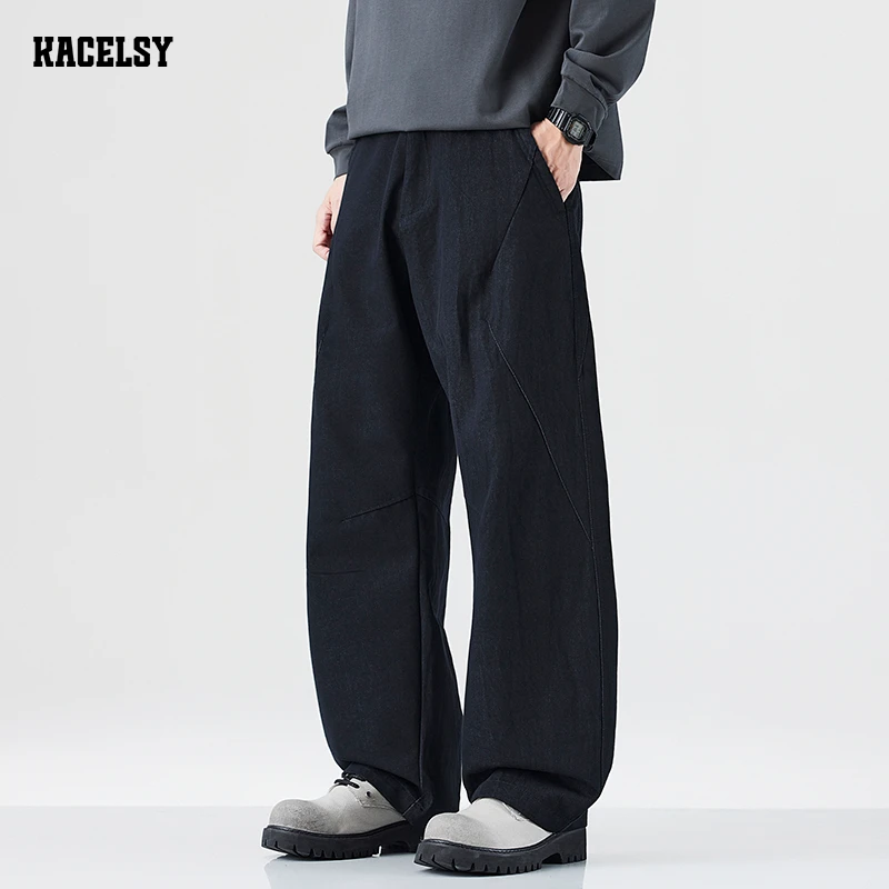 2025新款美式复古工装裤男款春秋款高级感宽松休闲百搭阔腿长裤子