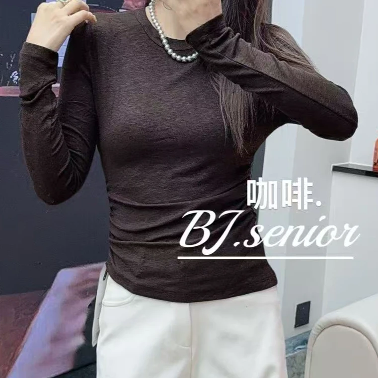 BJ·senior 可可奶茶系列- 糯米打底 圆领抽腰-004