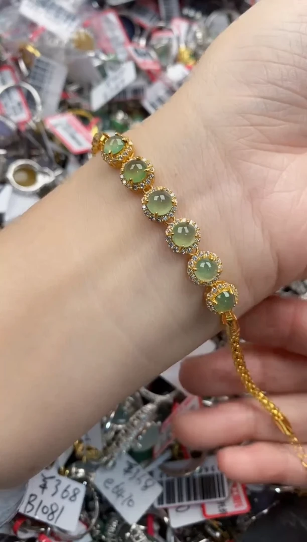 银S925镶嵌戒指翡翠777----7