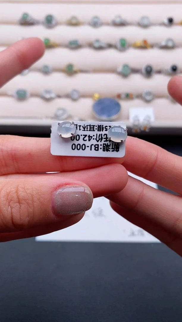 银S925镶嵌戒指翡翠4444444+5