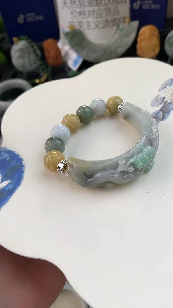 未镶嵌手链翡翠开*手工定制默认微瑕主播介绍为准