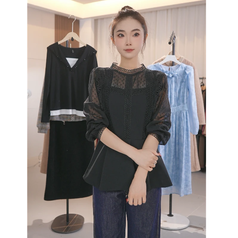 W2305女装2025早秋春季新款洋气遮肚子设计感上衣