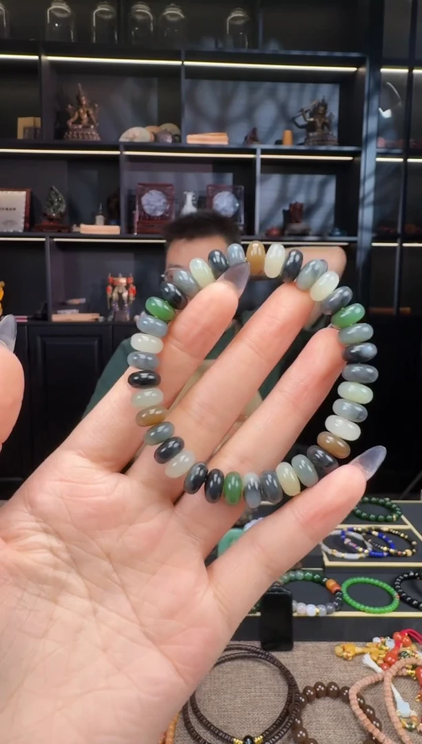 和田玉未镶嵌颈饰10mm算盘手串 多样性发