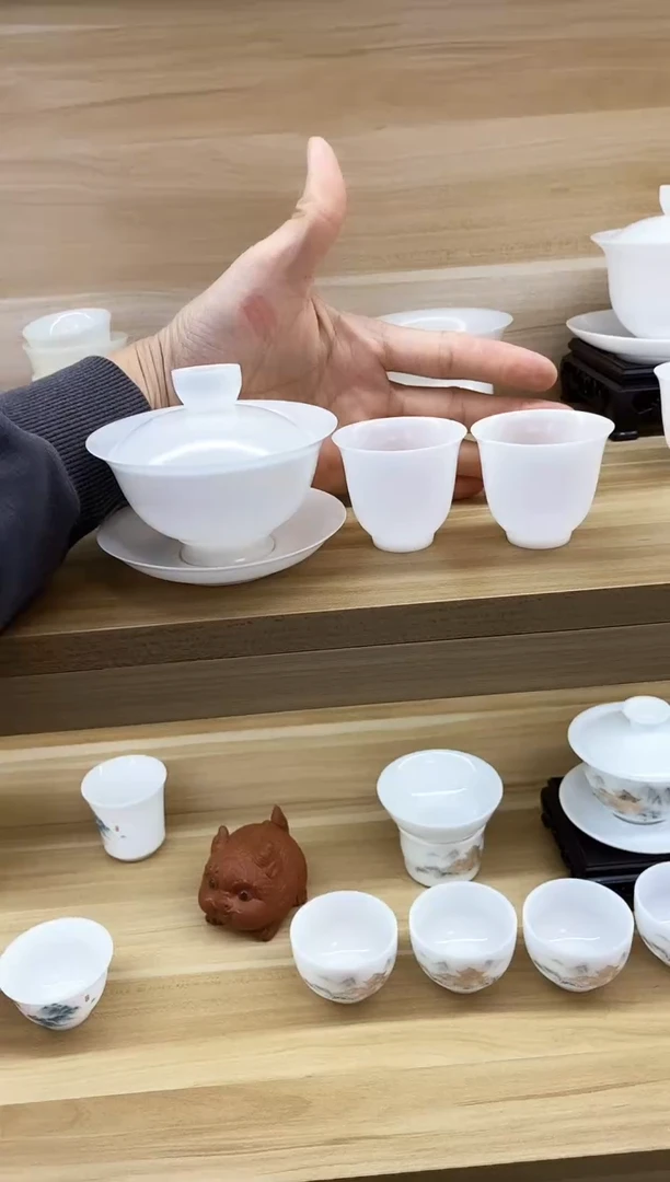 【闪购商品】冰种素烧超薄盖碗1111111