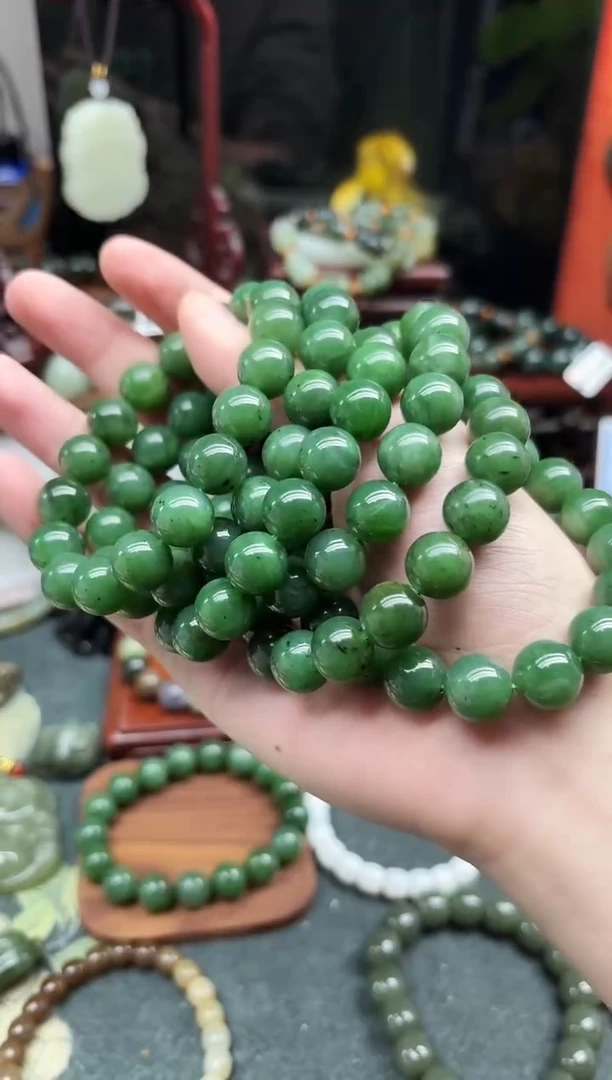 未镶嵌手链和田玉12MM   圆珠