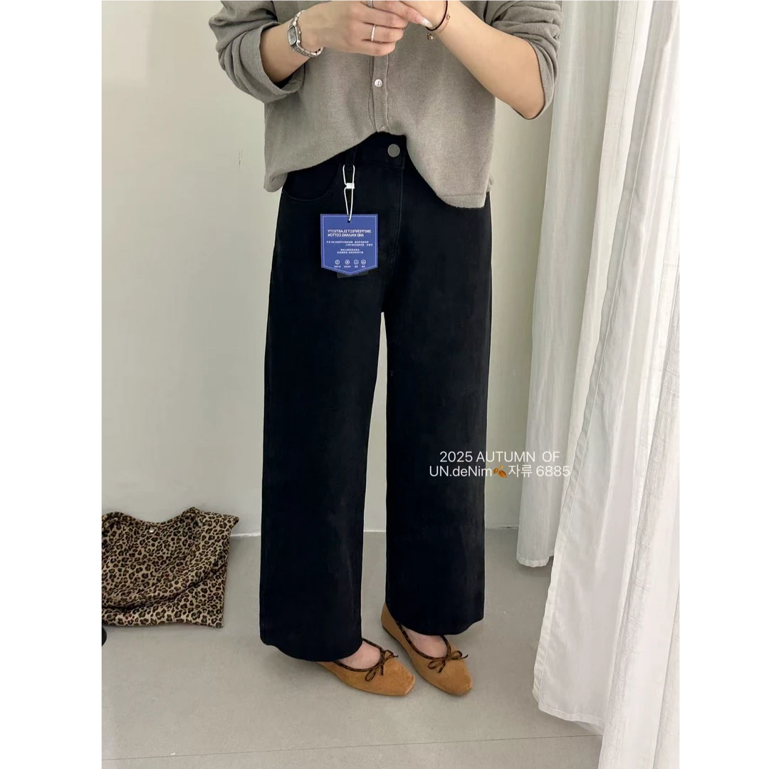 6855-1 直筒裤 NK# 东大门四面弹简约百搭直筒牛仔裤·