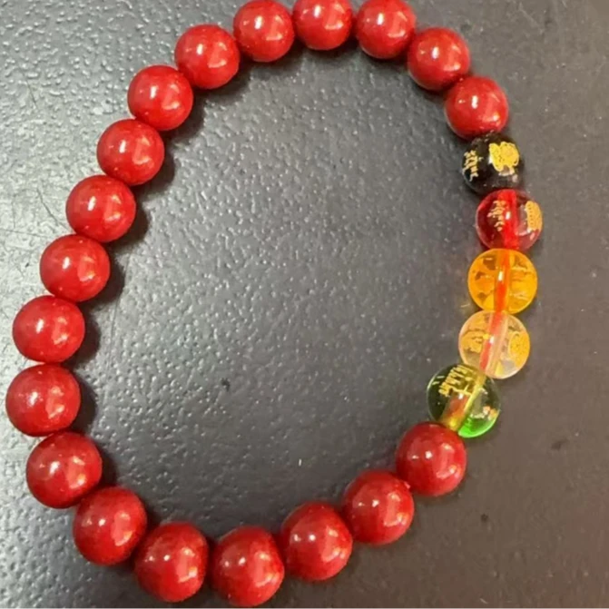 红珠子五路财神单圈精美手串MK908