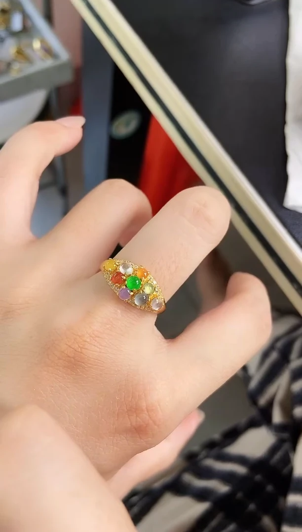 银S925镶嵌戒指翡翠12