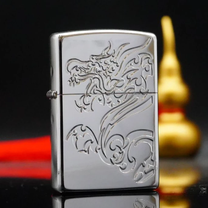 ZIPPO/之宝打火机XF 常规镀银神龙 男士过节送礼 DY9902US个性