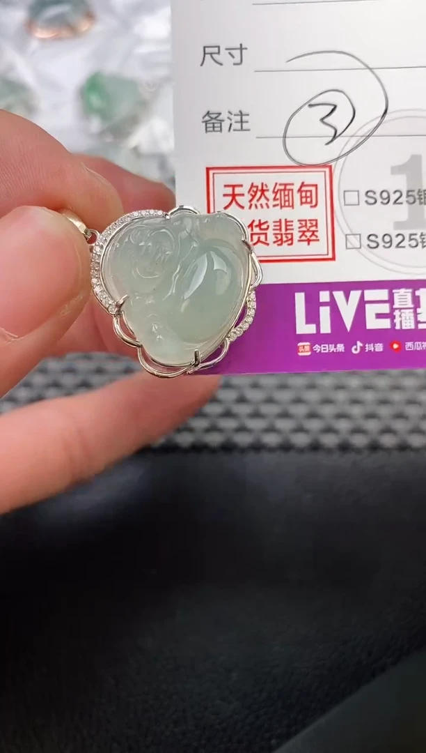 翡翠银S925镶嵌颈饰美*吊坠
