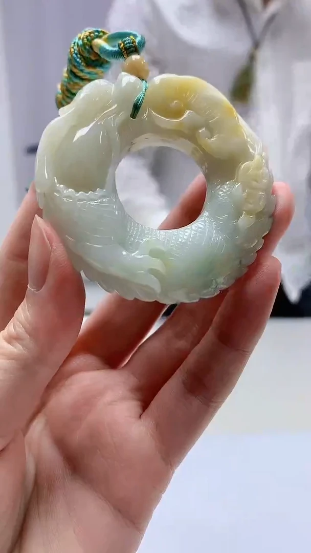 【闪购商品】定制翡翠未镶嵌5028zm-毛货挂件龙扣54