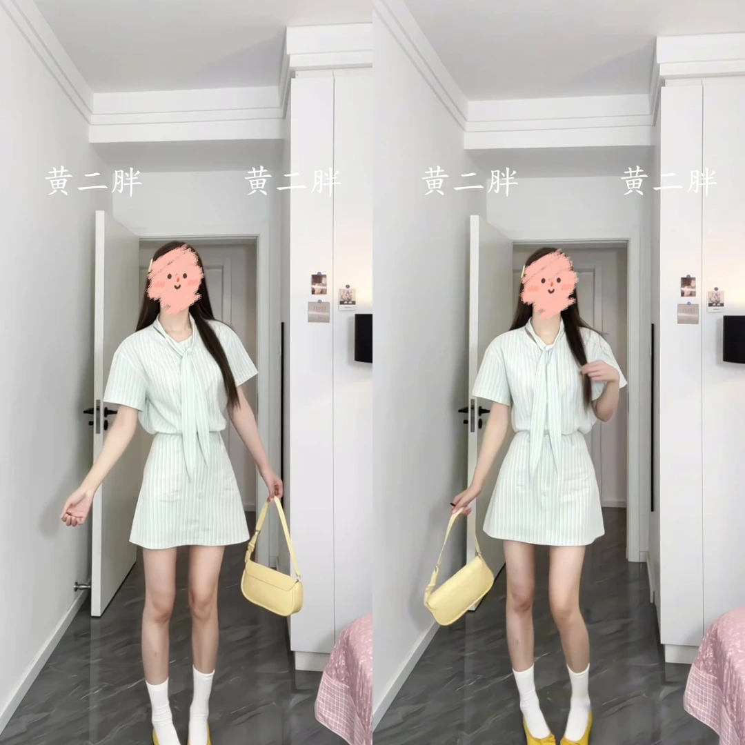 2025韩版新款短袖衬衫女上衣+半身裙短裙夏季时尚气质套装