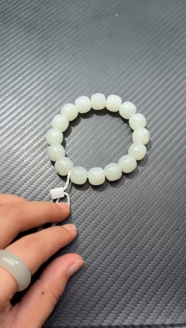 未镶嵌手链和田玉黑山散墨青花手串卡13微色差