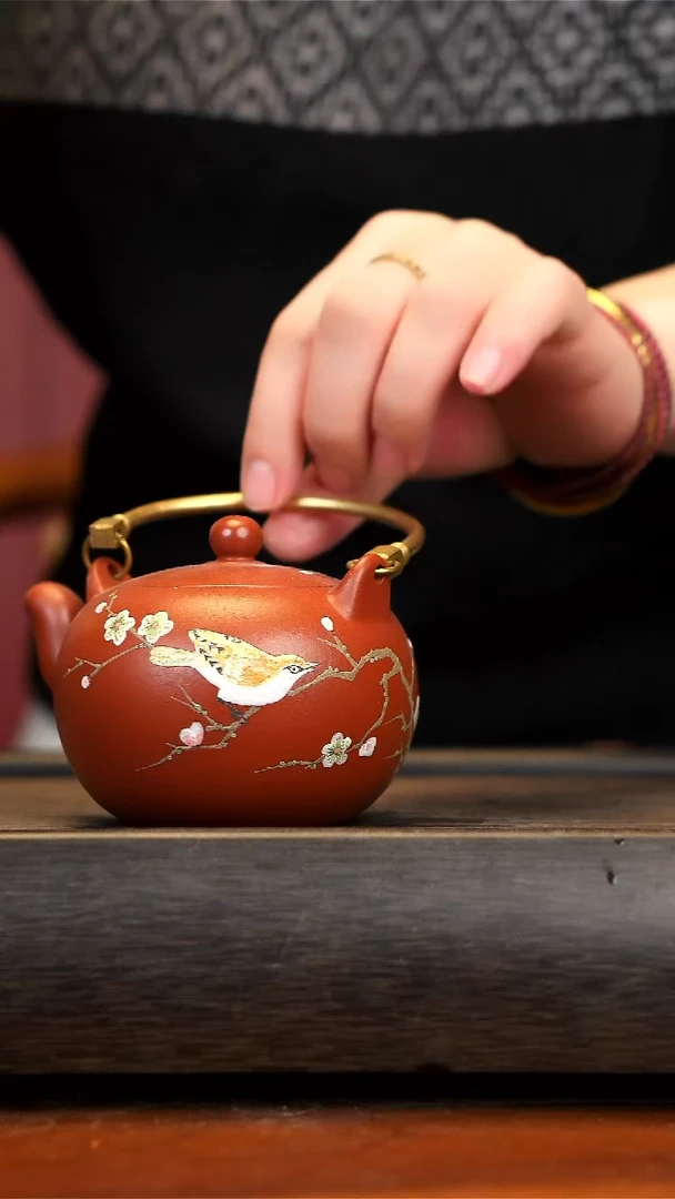 【闪购商品】紫砂茶壶大红袍提梁一粒珠